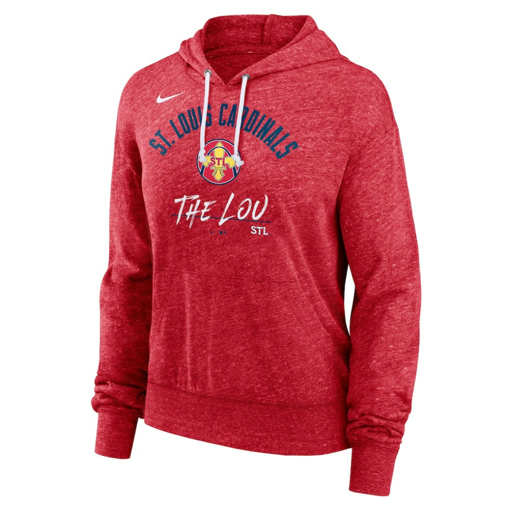 St. Louis Cardinals Nike City Connect Gym Vintage Hoodie - Heather Red Hoodies
