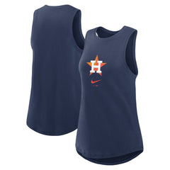 Houston Astros Nike Women's Legacy Icon High Neck Dri-FIT Tank Top - Navy Tanks