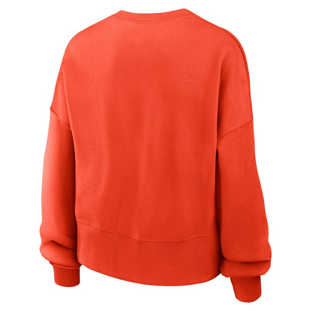 Houston Astros Nike Women's Oversized Cropped Pullover Sweatshirt - Orange Pullover