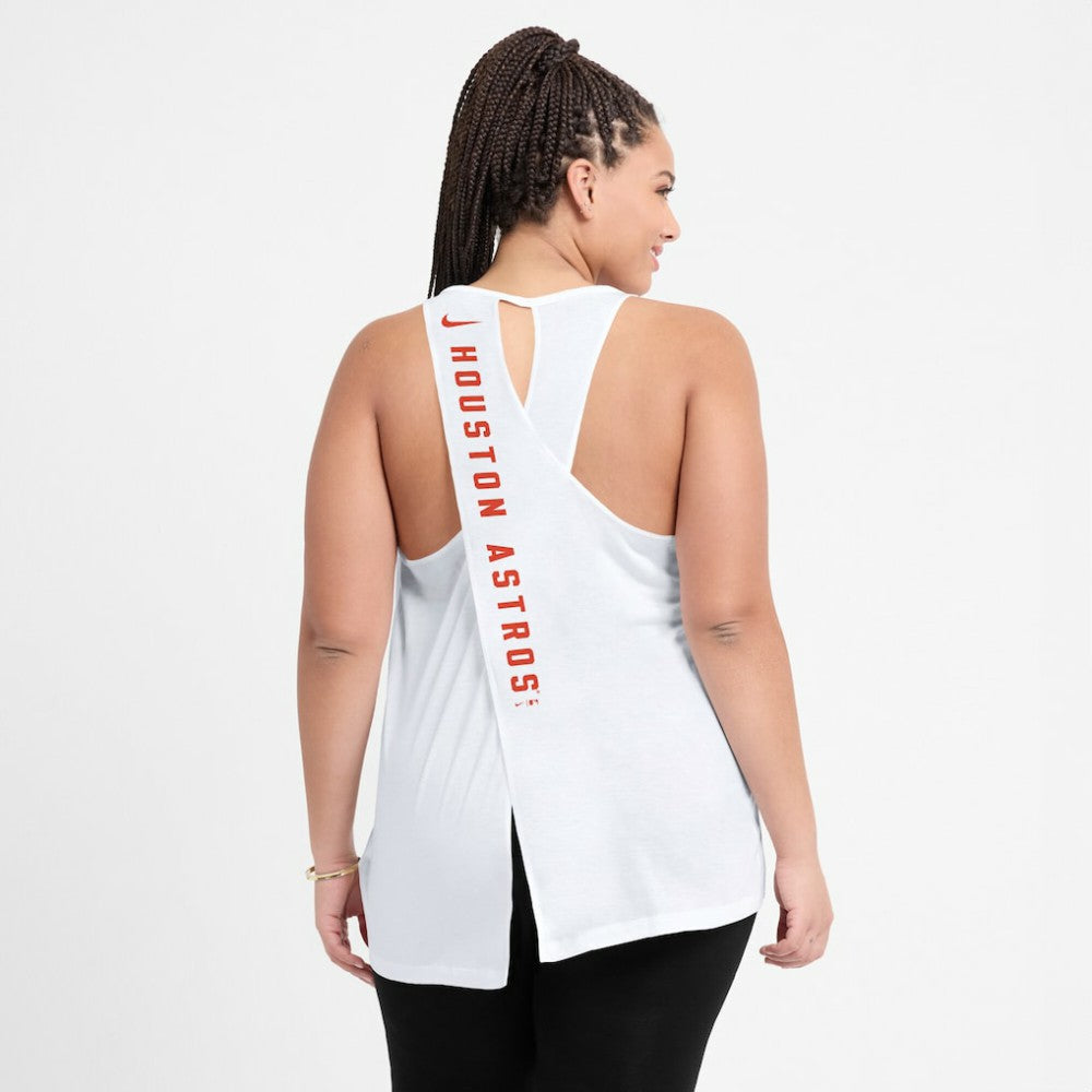Houston Astros Nike Women's Open-Back Crisscross Dri-FIT Tank Top - White Tanks