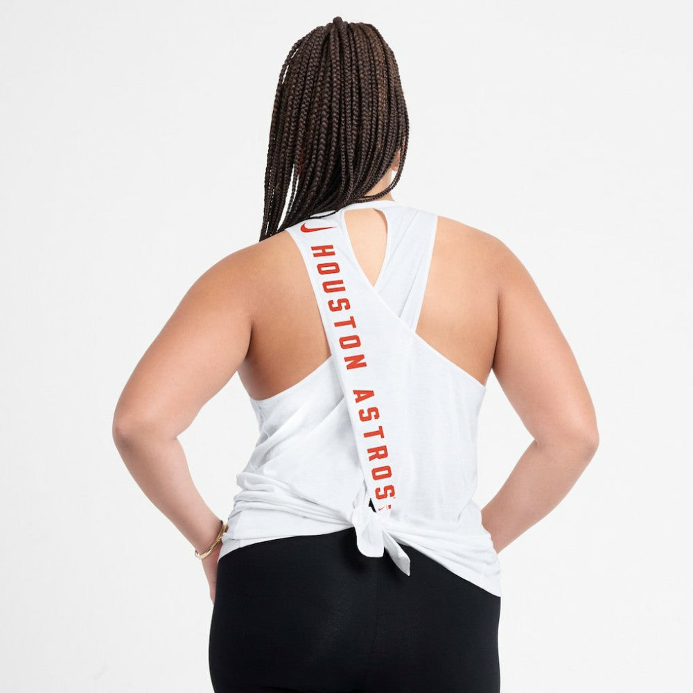 Houston Astros Nike Women's Open-Back Crisscross Dri-FIT Tank Top - White Tanks