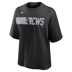 Chicago White Sox Nike Women's Knockout Boxy T-Shirt - Black T-shirts