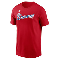 Atlanta Braves Nike Cooperstown Collection Wordmark T-Shirt - Red T-shirts