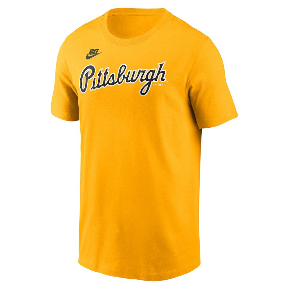 Pittsburgh Pirates Nike Cooperstown Collection Wordmark T-Shirt - Gold T-shirts
