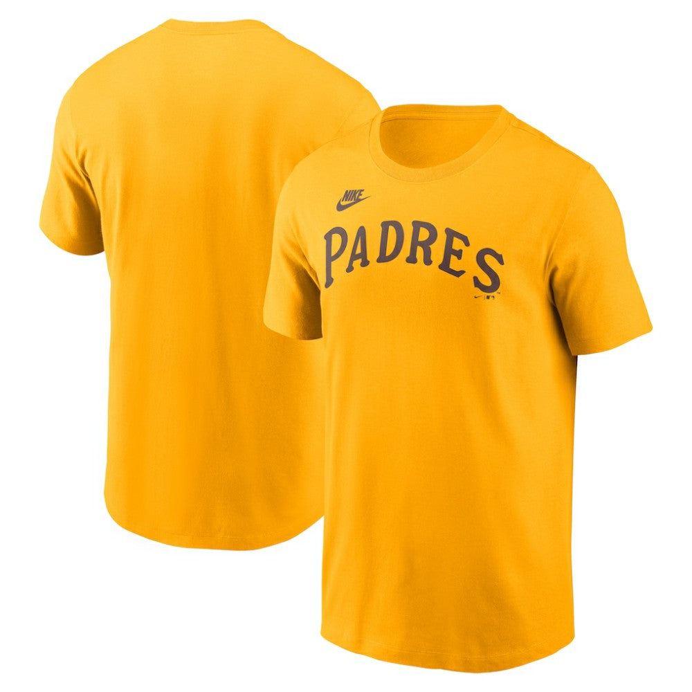 San Diego Padres Nike Cooperstown Collection Wordmark T-Shirt - Gold T-shirts
