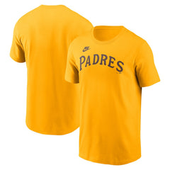 San Diego Padres Nike Cooperstown Collection Wordmark T-Shirt - Gold T-shirts