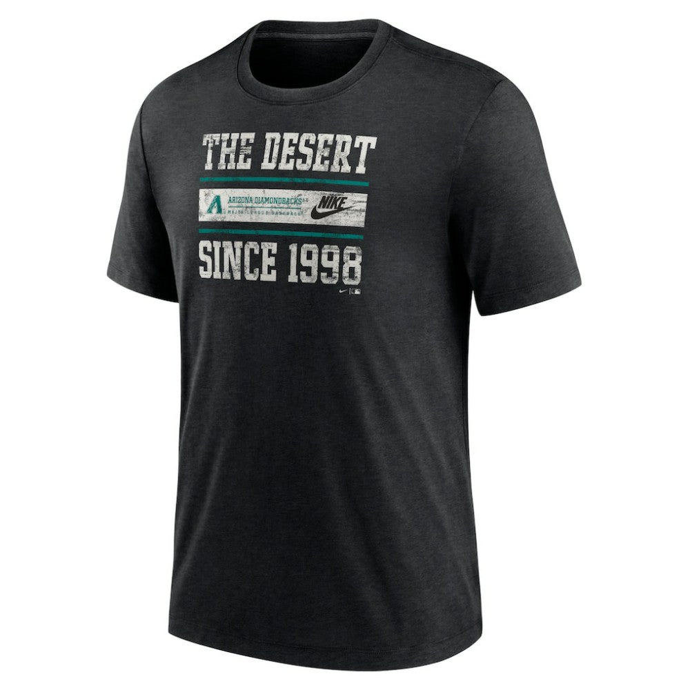 Arizona Diamondbacks Nike Cooperstown Collection Local Stack Tri-Blend T-Shirt - Heather Black T-shirts