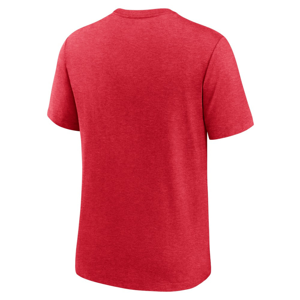 Cincinnati Reds Nike Cooperstown Collection Local Stack Tri-Blend T-Shirt - Heather Red T-shirts