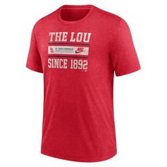 St. Louis Cardinals Nike Cooperstown Collection Local Stack Tri-Blend T-Shirt - Heather Red T-shirts