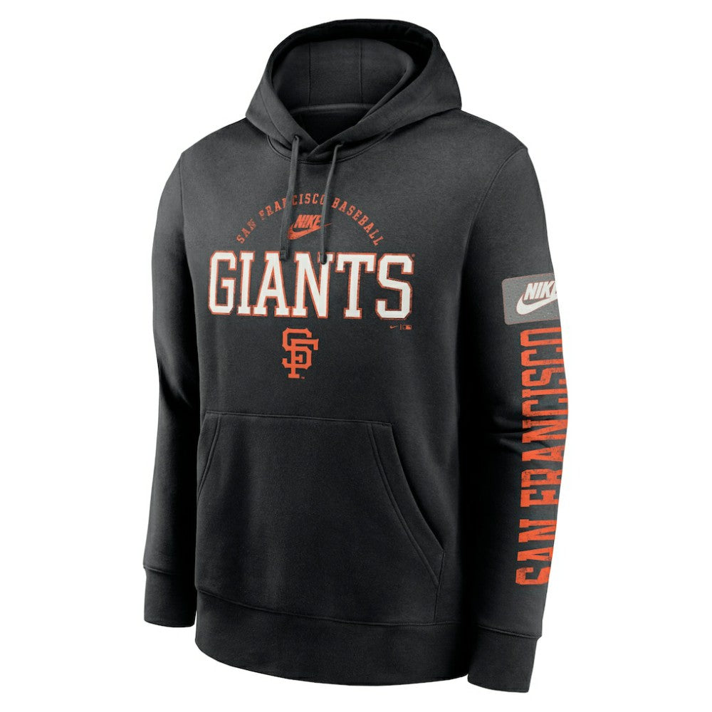 San Francisco Giants Nike Cooperstown Collection Splitter Club Fleece Pullover Hoodie - Black Hoodies