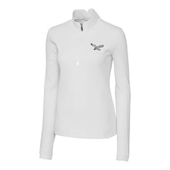 Philadelphia Eagles Cutter & Buck Women's Gridiron Classics Logo DryTec Traverse Stretch Quarter-Zip Pullover Top - White Pullover