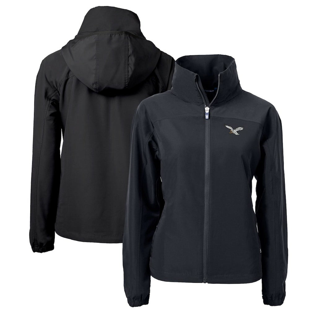 Philadelphia Eagles Cutter & Buck Women's Gridiron Classics Logo Charter Eco Recycled Full-Zip Jacket - Black Jackets