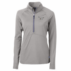 Philadelphia Eagles Cutter & Buck Women's Gridiron Classics Logo Adapt Eco Knit Stretch Recycled Half-Zip Pullover Top - Gray Pullover