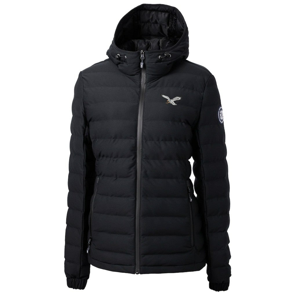 Philadelphia Eagles Cutter & Buck Women's Gridiron Classics Logo Mission Ridge Repreve Eco Insulated Full-Zip Puffer Jacket - Black Jackets