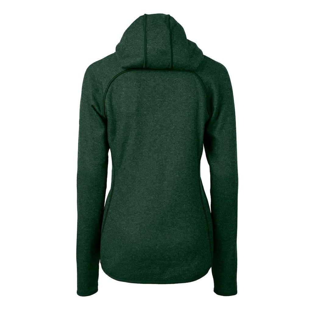 Philadelphia Eagles Cutter & Buck Women's Gridiron Classics Logo Mainsail Sweater-Knit Full-Zip Hoodie - Green Hoodies