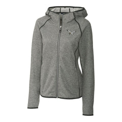 Philadelphia Eagles Cutter & Buck Women's Gridiron Classics Logo Mainsail Sweater-Knit Full-Zip Hoodie - Heather Gray Hoodies