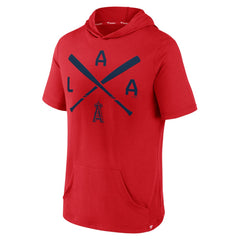Los Angeles Angels Fanatics Iconic Rebel Short Sleeve Hooded Top - Red Tops