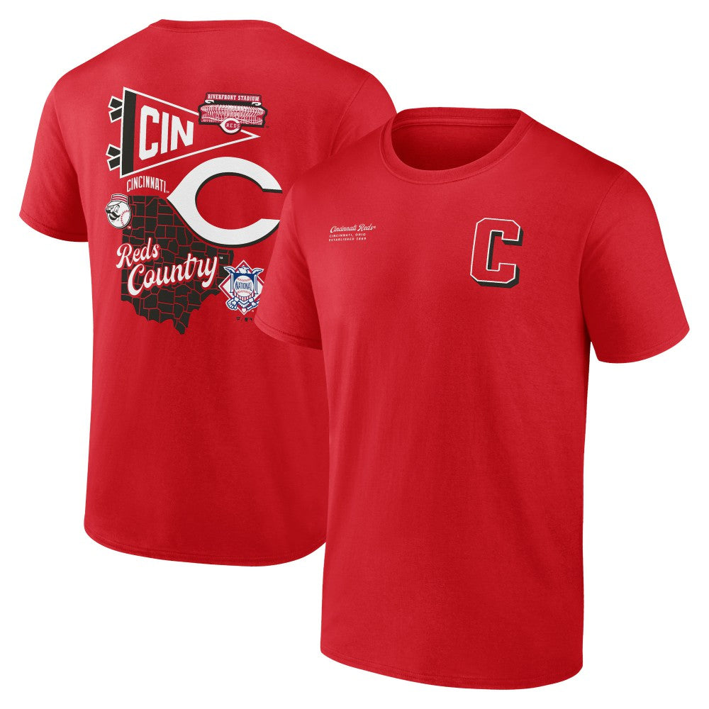 Cincinnati Reds Fanatics Split Zone T-Shirt - Red T-shirts