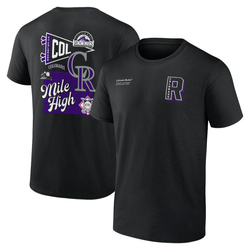 Colorado Rockies Fanatics Split Zone T-Shirt - Black T-shirts