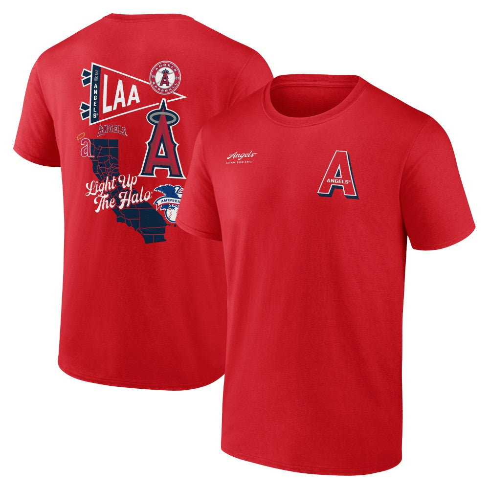 Los Angeles Angels Fanatics Split Zone T-Shirt - Red T-shirts