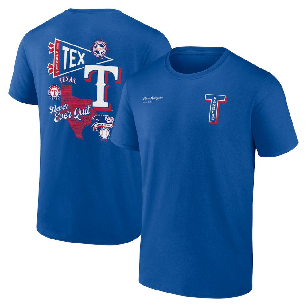Texas Rangers Fanatics Split Zone T-Shirt - Royal T-shirts
