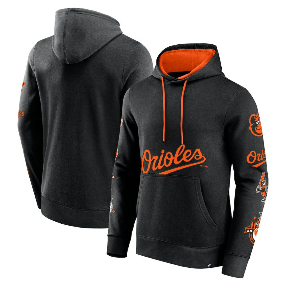 Baltimore Orioles Fanatics Wild Winner Pullover Hoodie - Black Hoodies