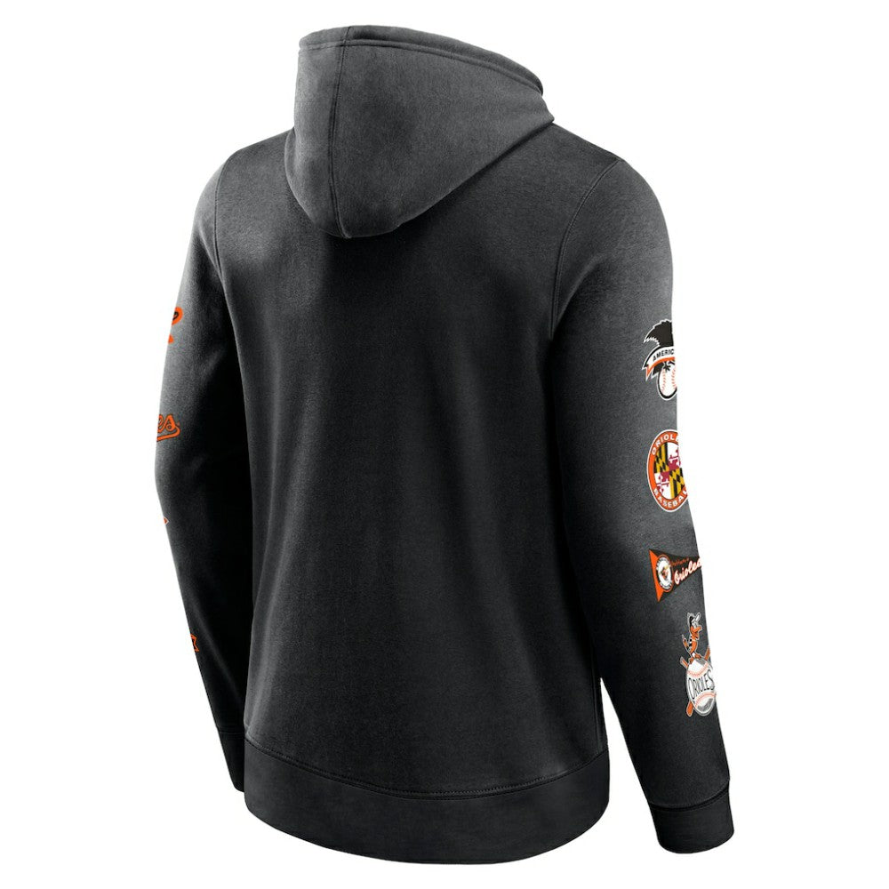 Baltimore Orioles Fanatics Wild Winner Pullover Hoodie - Black Hoodies