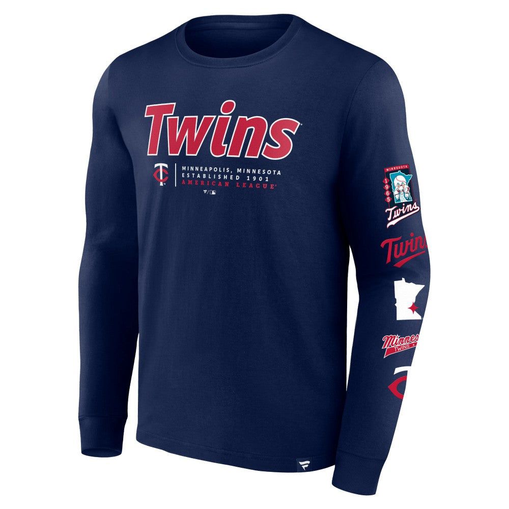Minnesota Twins Fanatics Strike the Goal Long Sleeve T-Shirt - Navy T-shirts