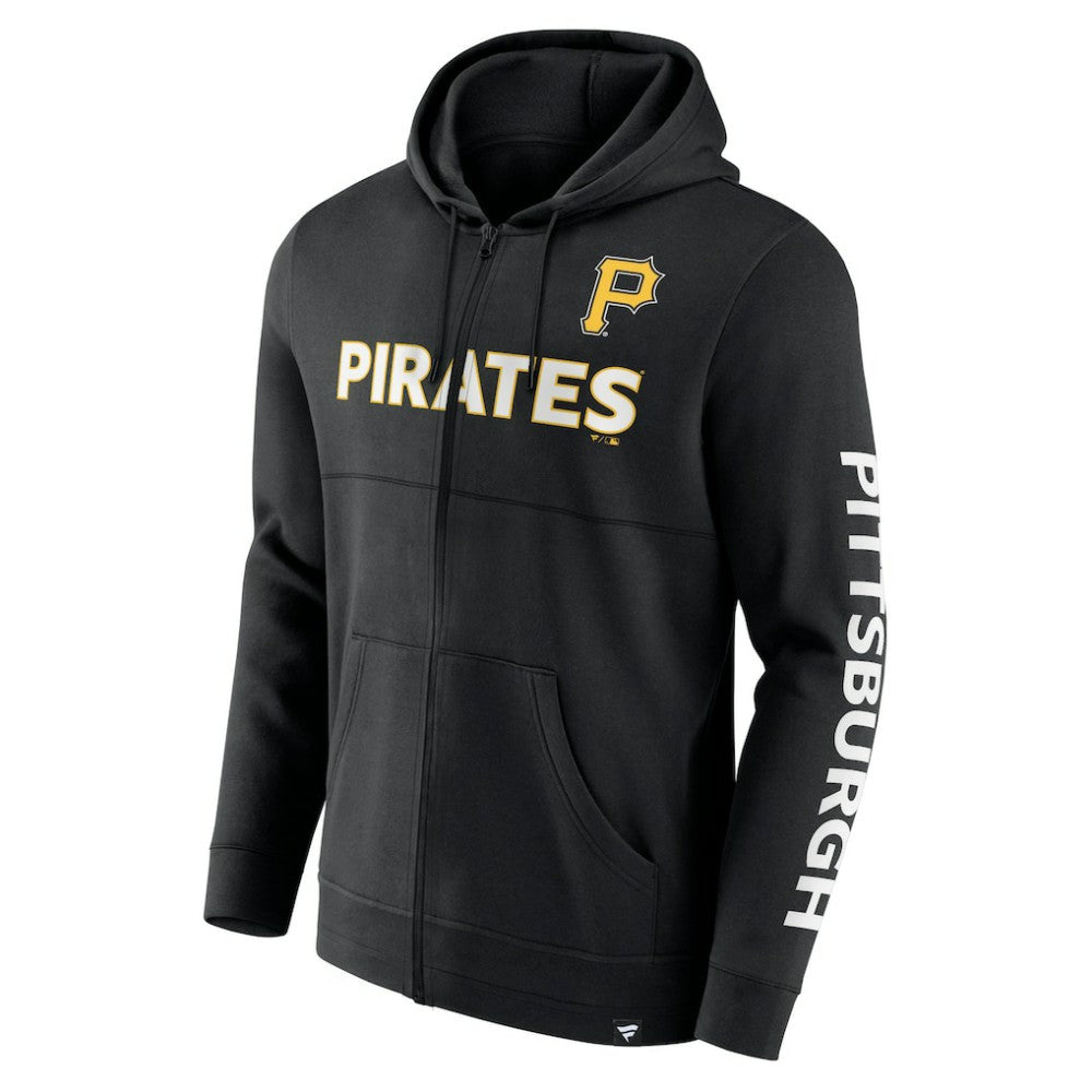 Pittsburgh Pirates Fanatics Ace Hoodie Full-Zip Sweatshirt - Black Hoodies