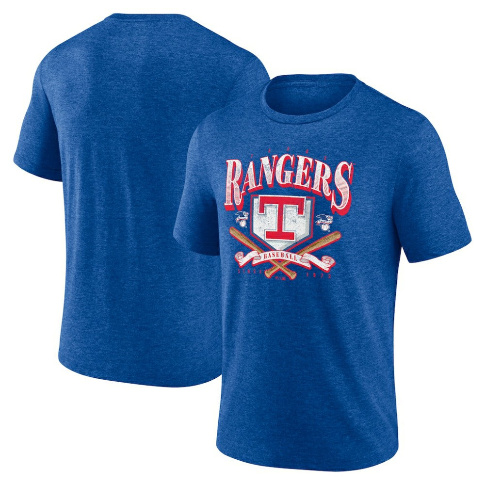 Texas Rangers Fanatics Home Team Tri-Blend T-Shirt - Heather Royal T-shirts
