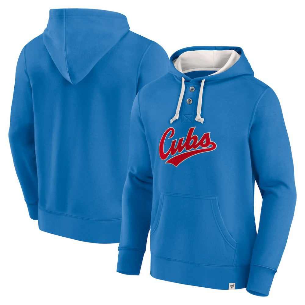 Fanatics Chicago Cubs Royal Plan for Adversity Henley Fleece Pullover Hoodie Hoodies