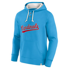 Fanatics St. Louis Cardinals Light Blue Plan for Adversity Henley Fleece Pullover Hoodie Hoodies