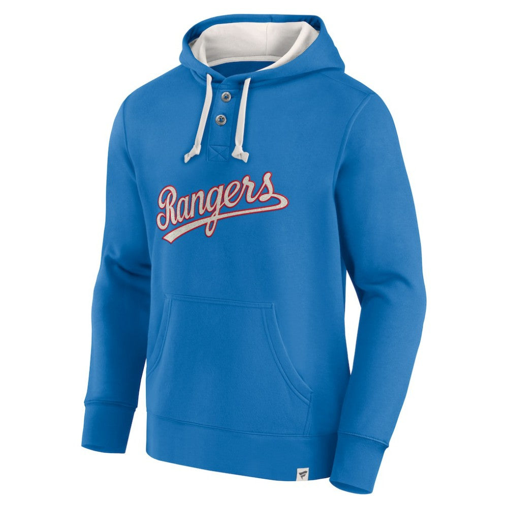 Fanatics Texas Rangers Royal Plan for Adversity Henley Fleece Pullover Hoodie Hoodies