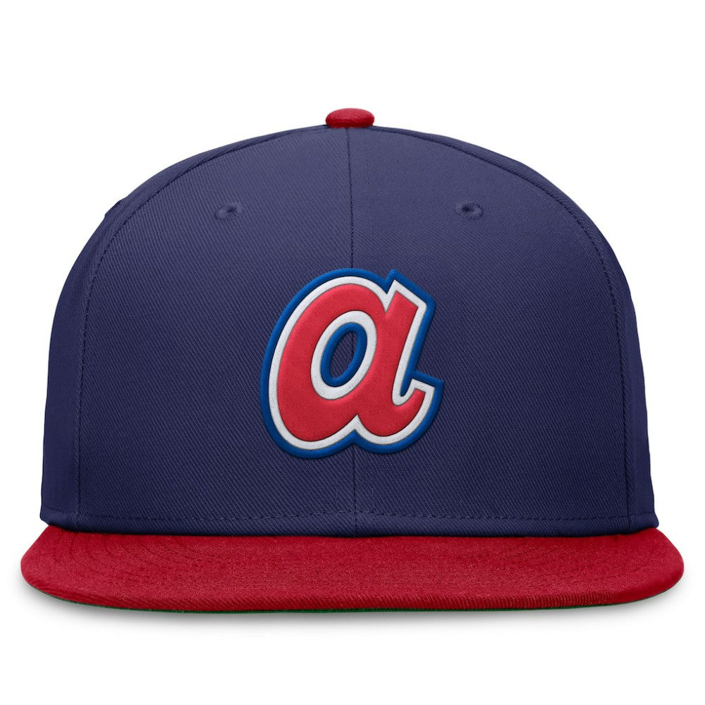 Atlanta Braves Nike Rewind Cooperstown True Performance Fitted Hat - Royal/Red Hats