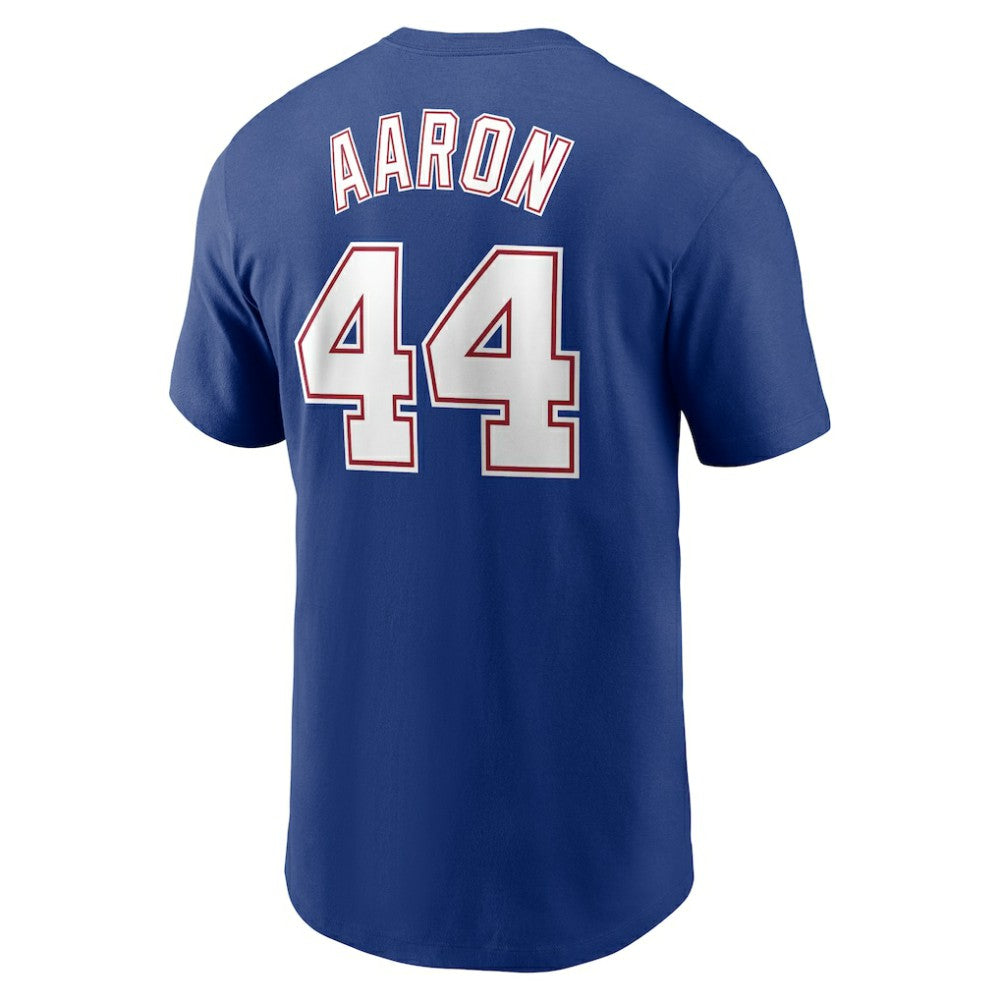 Hank Aaron Atlanta Braves Nike Cooperstown Collection Fuse Name & Number T-Shirt - Royal T-shirts