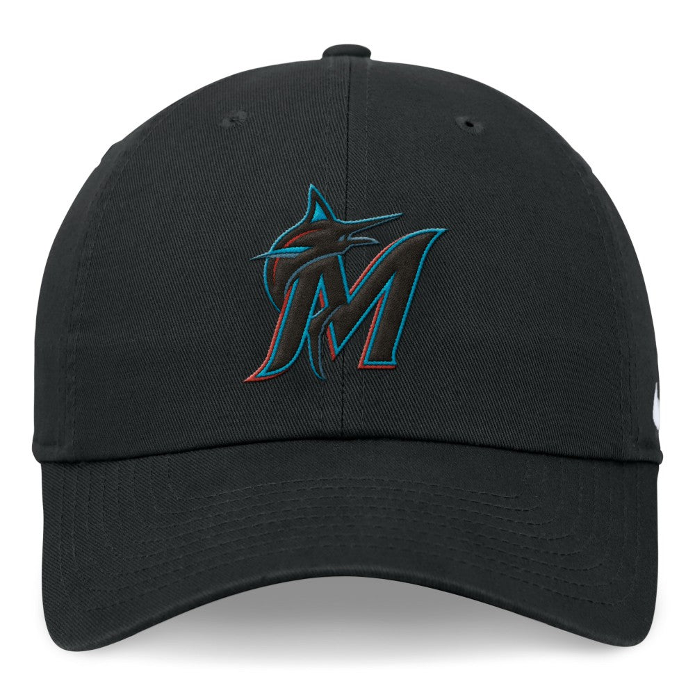 Miami Marlins Nike Club Adjustable Hat - Black Hats