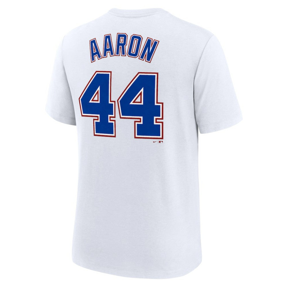 Hank Aaron Atlanta Braves Nike Cooperstown Collection Tri-Blend Name & Number T-Shirt - White T-shirts