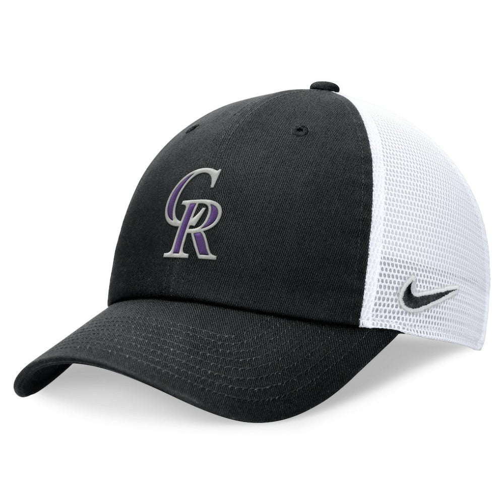Colorado Rockies Nike Club Trucker Adjustable Hat - Black Hats