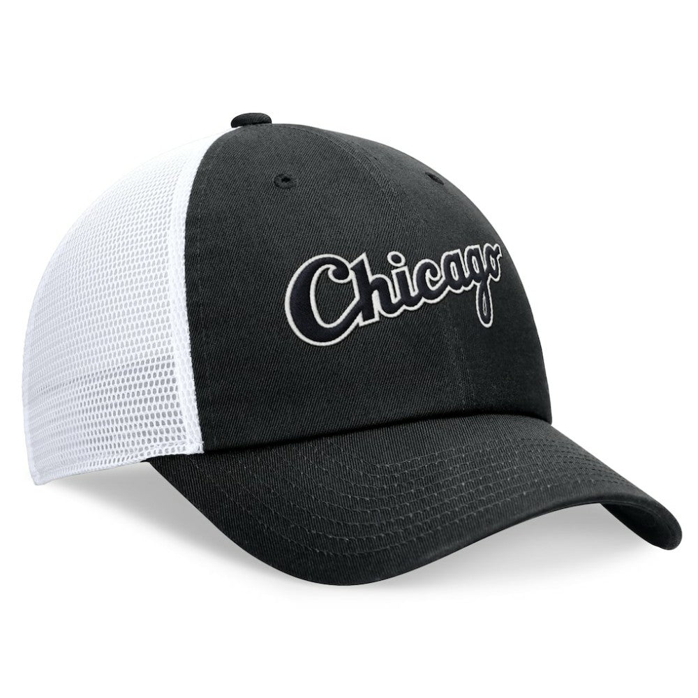 Chicago White Sox Nike Wordmark Adjustable Trucker Hat - Black Hats