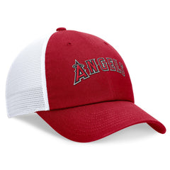 Los Angeles Angels Nike Wordmark Adjustable Trucker Hat - Red Hats