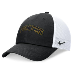 Pittsburgh Pirates Nike Wordmark Adjustable Trucker Hat - Black Hats