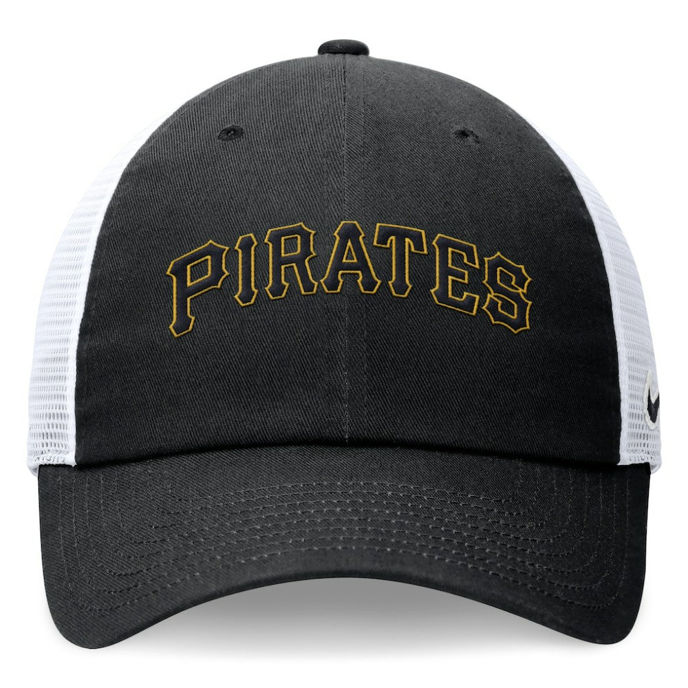 Pittsburgh Pirates Nike Wordmark Adjustable Trucker Hat - Black Hats