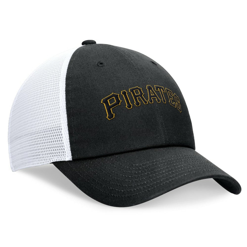 Pittsburgh Pirates Nike Wordmark Adjustable Trucker Hat - Black Hats