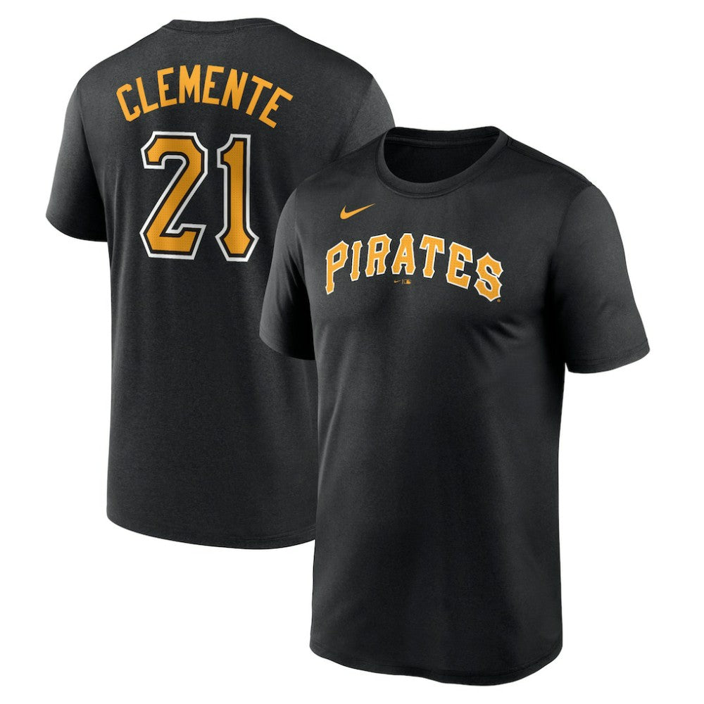 Roberto Clemente Pittsburgh Pirates Nike Legend Name & Number Performance T-Shirt - Black T-shirts