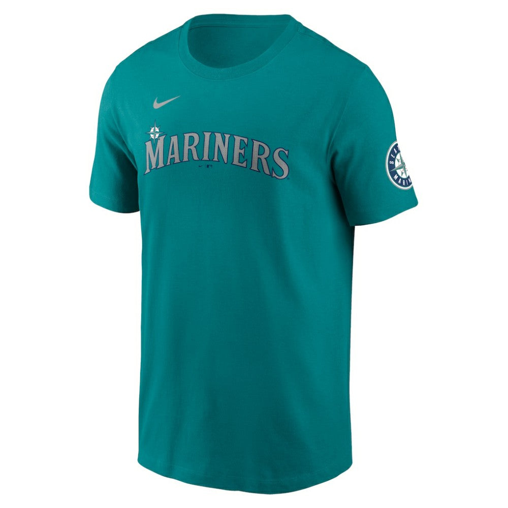 Cal Raleigh Seattle Mariners Nike Fuse Name & Number Inline T-Shirt - Aqua T-shirts