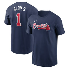 Ozzie Albies Atlanta Braves Nike Fuse Name & Number T-Shirt - Navy T-shirts