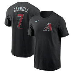 Corbin Carroll Arizona Diamondbacks Nike Fuse Name & Number T-Shirt - Black T-shirts