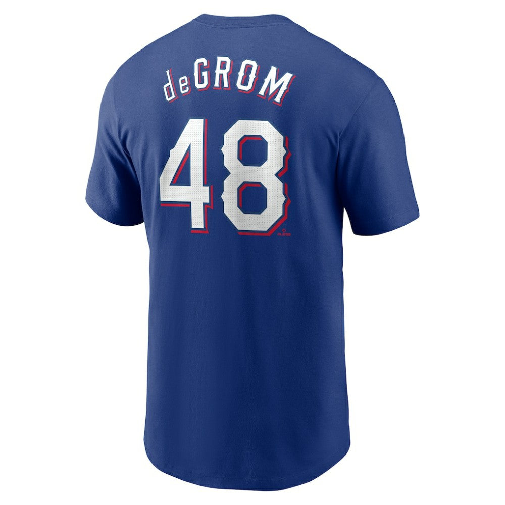 Jacob deGrom Texas Rangers Nike Fuse Name & Number T-Shirt - Royal T-shirts