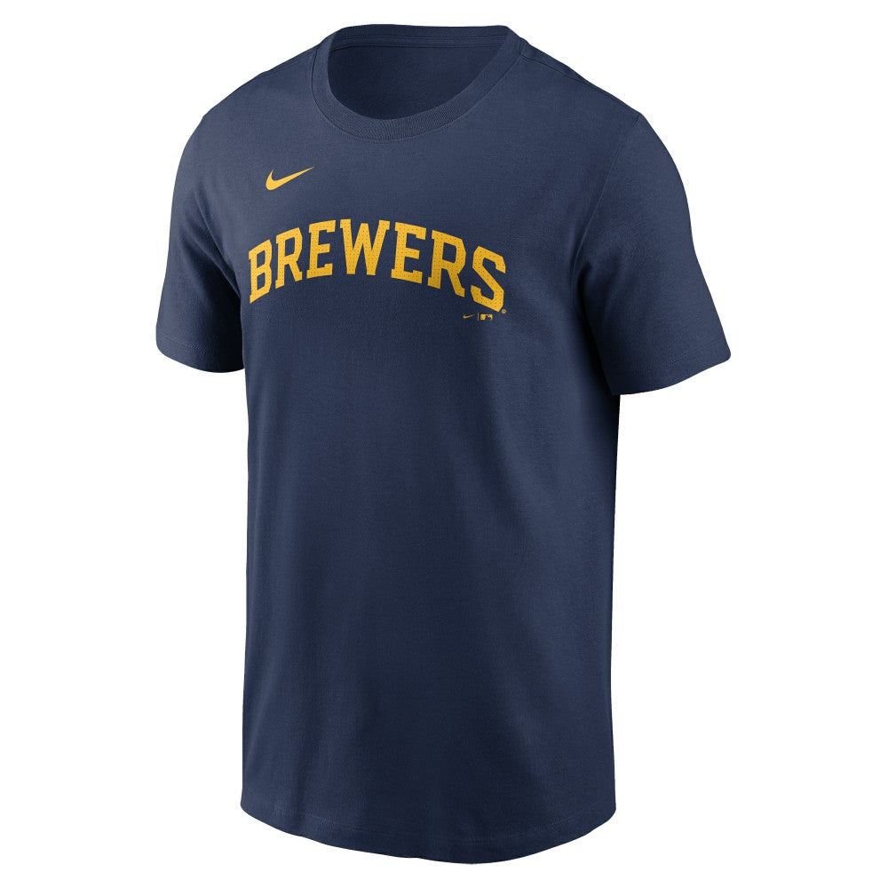 Christian Yelich Milwaukee Brewers Nike Fuse Name & Number T-Shirt - Navy T-shirts