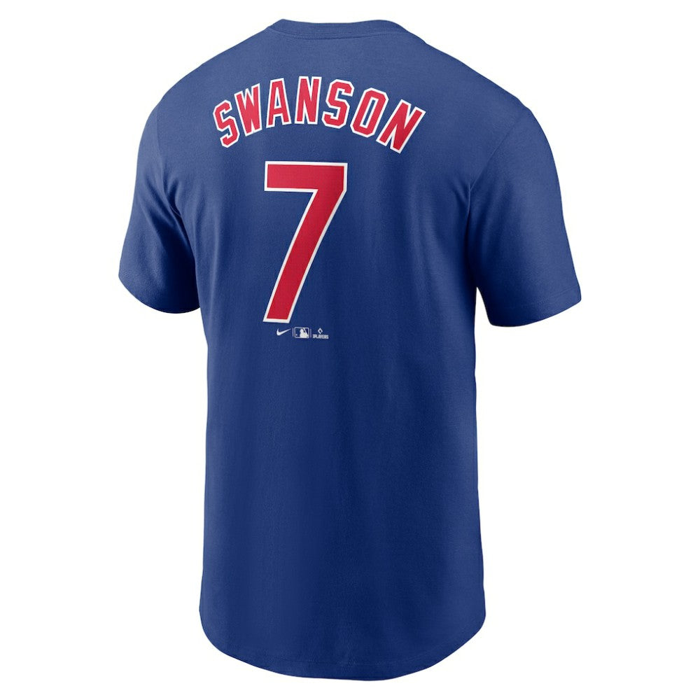 Dansby Swanson Chicago Cubs Nike Fuse Name & Number T-Shirt - Royal T-shirts
